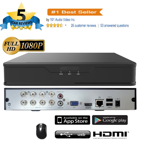 New [UND-08] 8CH Hybrid H.265/H.264 5in1 (TVI, AHD, CVI, Analog CVBS and IP) HD DVR w/ HDMI VGA Output Mobile-APP, 24/7  Motion Real Time Recording