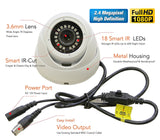 1080P TVI/AHD/CVI/CVBS 3.6mm Fixed Lens SONY STARVIS 2.4 MP Image Sensor IR In/Outdoor (White) - 101AVInc.