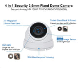 1080P TVI/AHD/CVI/CVBS 3.6mm Fixed Lens SONY STARVIS 2.4 MP Image Sensor IR In/Outdoor (White) - 101AVInc.