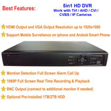 [LTD-04TCB3] 4CH 1080P 5in1 (TVI, AHD, CVI, Analog CVBS and IP) DVR w/ HDMI BNC VGA Output Mobile-APP Motion Real Time Recording