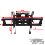 Full Motion Dual Arm LCD LED TV Wall Mount 23" ~ 65" Tilt Swivel Up to 88 lbs - 101AVInc.